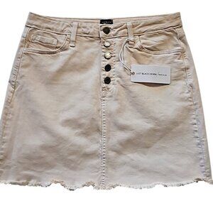 Just Black Denim A Line Skirt Size Large New Neutral Raw Edge Pockets Stretch